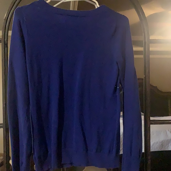 Express lightweight sweater with sequin detail, size S. Royal blue and black - Picture 4 of 8